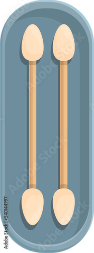 Sterile swab icon cartoon vector. Ear stick. Wooden care stick