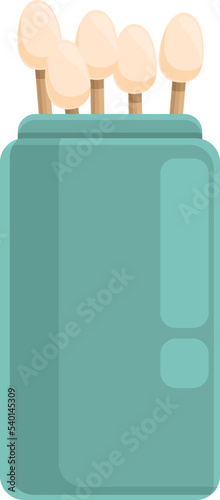 Swab box icon cartoon vector. Cotton stick. Eco pick