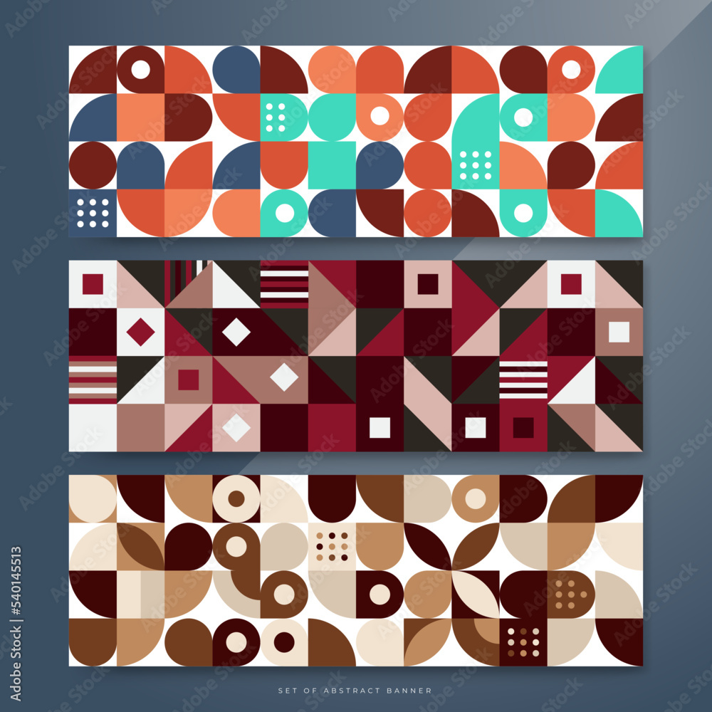 Flat colorful mosaic pattern design banner background Flat colorful mosaic pattern design banner background