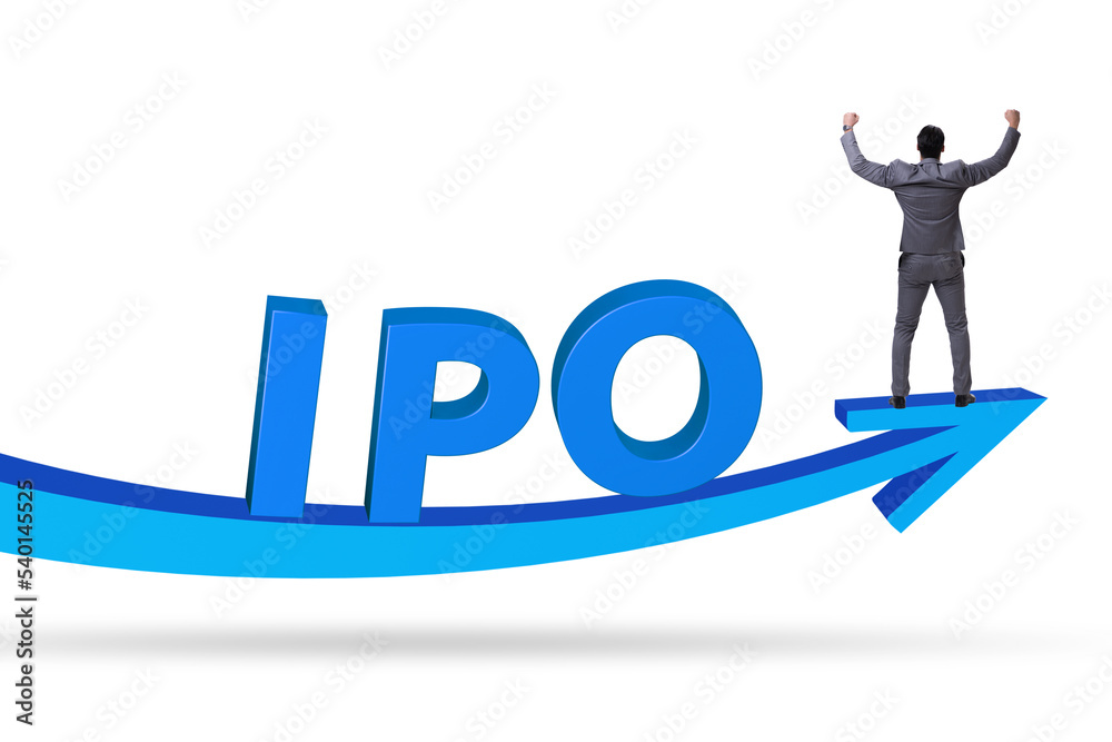 Businessman in the initial public offering IPO concept Businessman in the initial public offering IPO concept