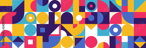 Flat colorful mosaic pattern design banner background