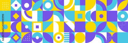 Flat colorful mosaic pattern design banner background