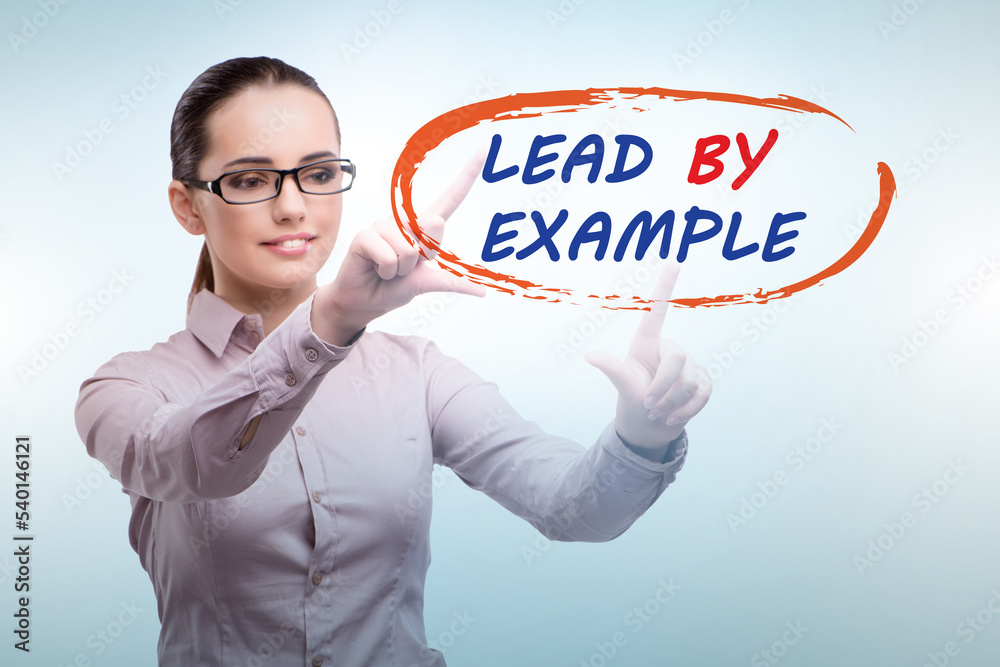 Businesswoman in lead by example concept Businesswoman in lead by example concept