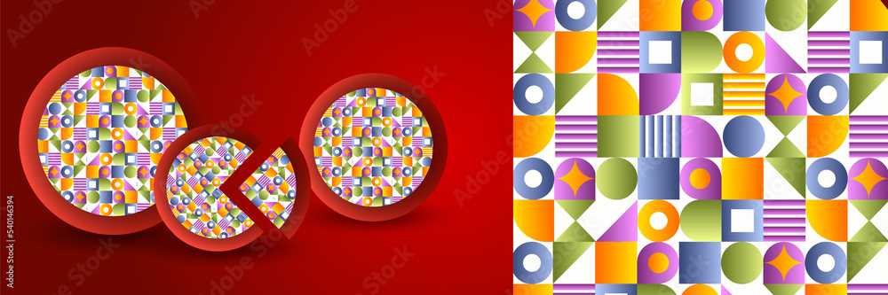 Flat colorful mosaic pattern design banner background Flat colorful mosaic pattern design banner background