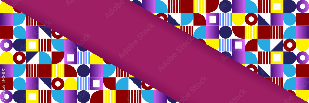 Flat colorful mosaic pattern design banner background Flat colorful mosaic pattern design banner background