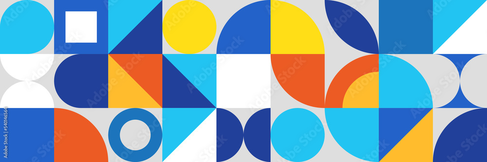 Obraz premium Flat colorful mosaic pattern design banner background