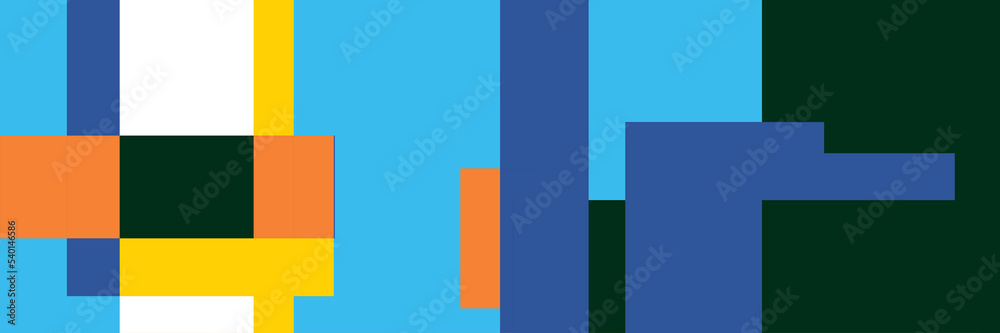 Fototapeta premium Flat colorful mosaic pattern design banner background