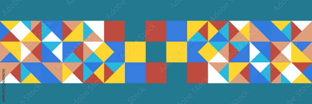 Flat mosaic banner background with geometric shapes