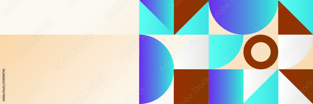 Flat mosaic banner background with geometric shapes