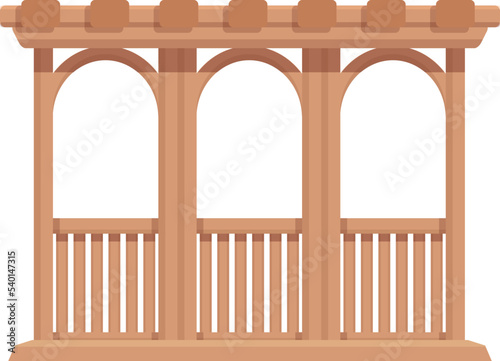 Wood shelter icon cartoon vector. Pergola house. Building park