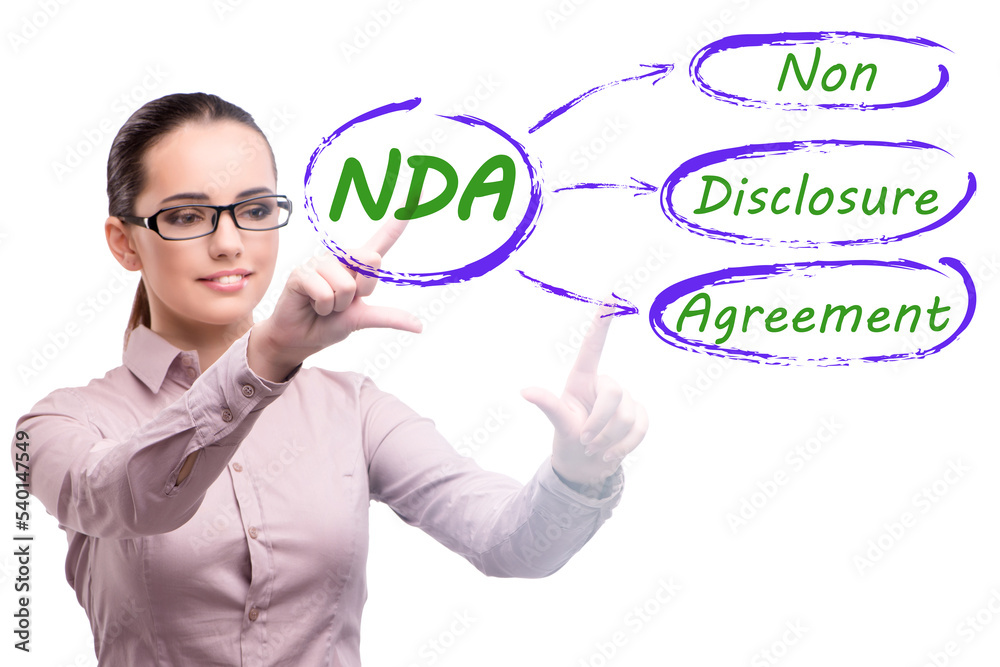 Businesswoman in non disclosure agreement concept Businesswoman in non disclosure agreement concept