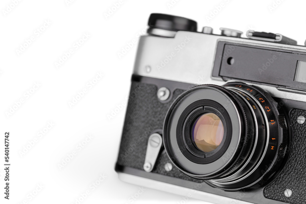 Retro photo camera isolated on white