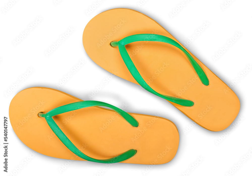 Rubber sandals flip flops isolated on white background Rubber sandals flip flops isolated on white background