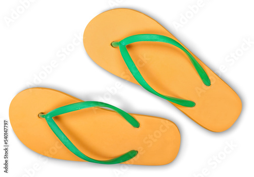 Rubber sandals flip flops isolated on white background