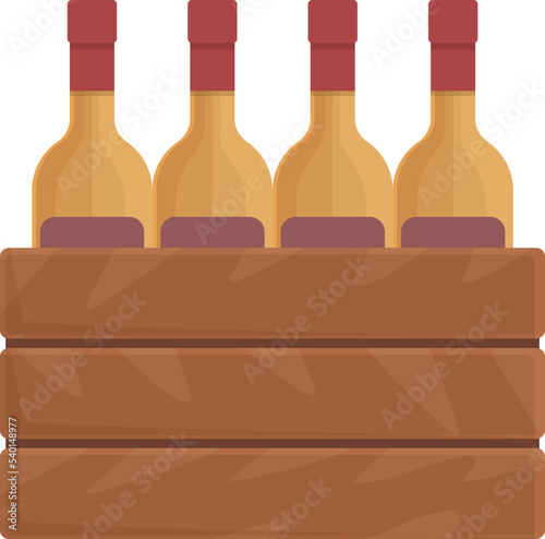 White bottle box icon cartoon vector. Wine cellar. Store drink