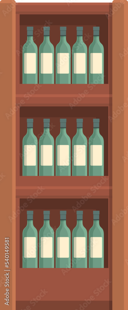 Wine bottle drink bar icon cartoon vector. Store cellar. Grape shop