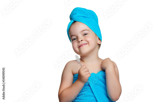 Wallpaper Mural Pretty little girl in a towel after bathing Torontodigital.ca