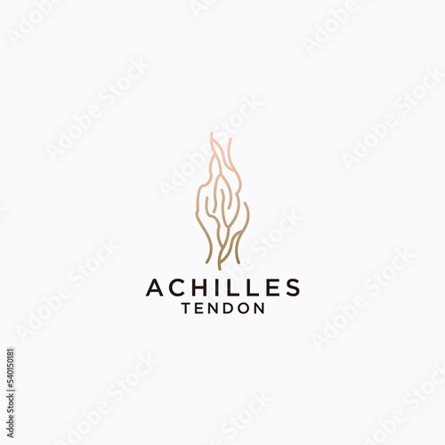 Achilles tendom logo icon design template flat vector