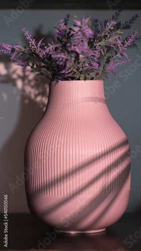 vase with purple flowers