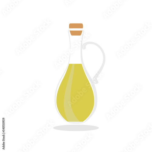 Olive oil in a bottle. Vector drawing