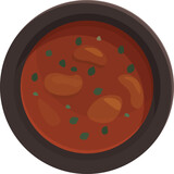 Red soup icon cartoon vector. Portugal food. Fried meal
