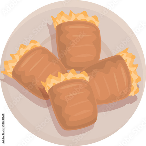 Vegan food icon cartoon vector. Lisbon cuisine. Meal cod