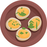 Boiled egg icon cartoon vector. Portugal food. People lisbon