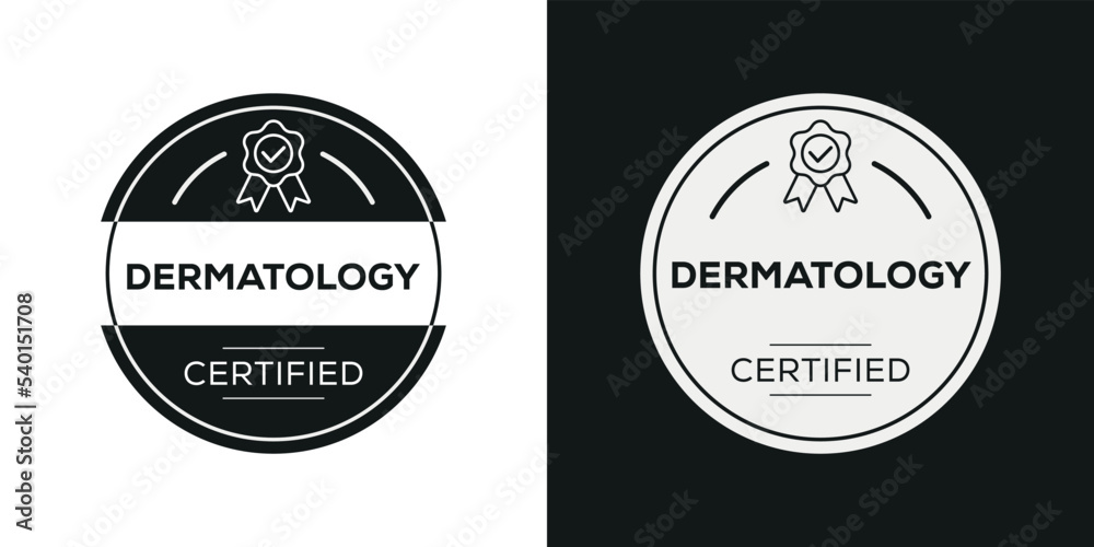 Obraz premium Creative (Dermatology) Certified badge, vector illustration.