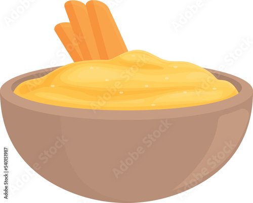 Sauce hummus icon cartoon vector. Pita tahini. Bowl cuisine