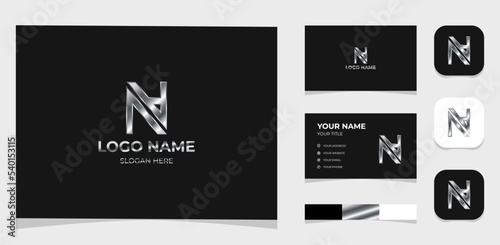 Template Logo Creative Initial Letter N and A or A and N. Creative Template with color pallet, visual branding, business card and icon.