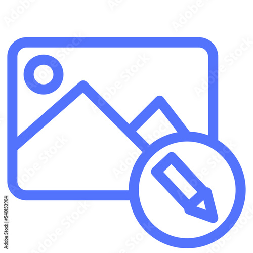 edit picture photo retouch line icon