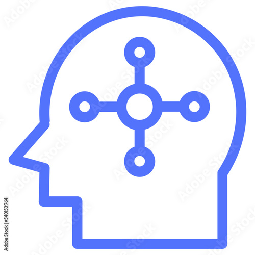 intelligent technology mind line icon