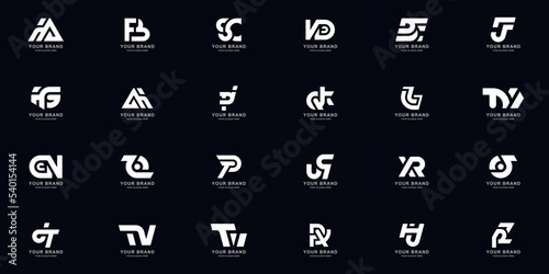 Collection full set abstract combine letter a - z monogram logo design