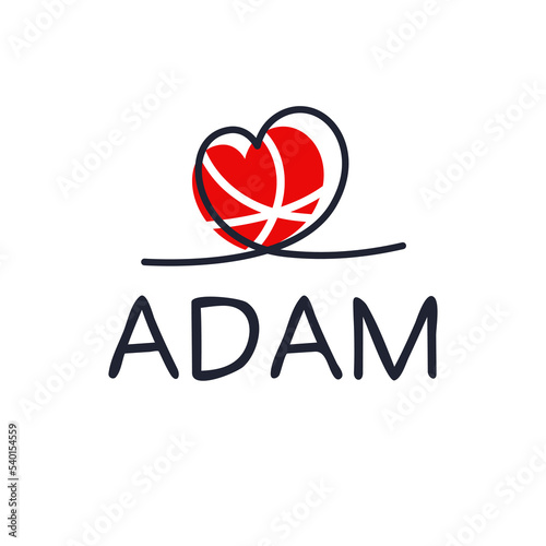 Creative (Adam) name, Vector illustration.