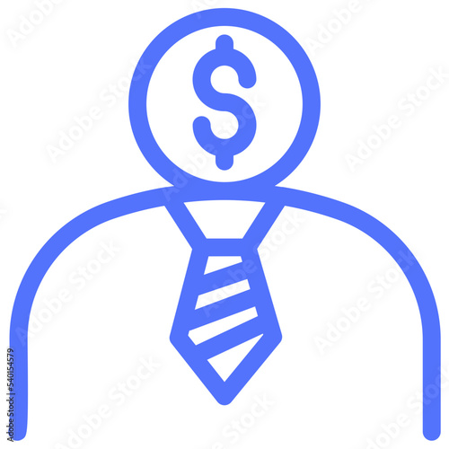 chief financial officer investor line icon