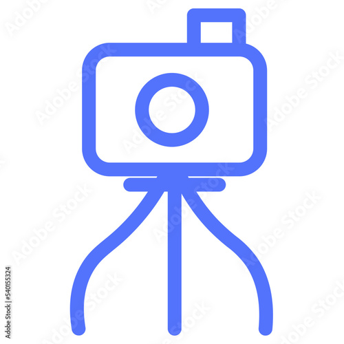 camera tripod photography vlog record line icon