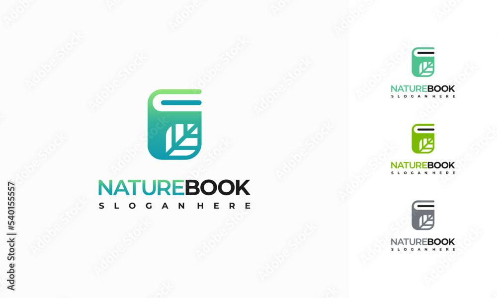 Nature Book Logo designs vector, Nature Education logo