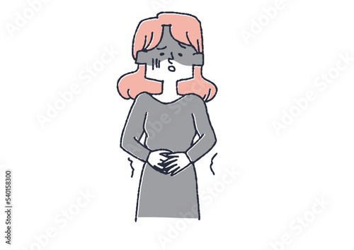お腹が冷えている女性