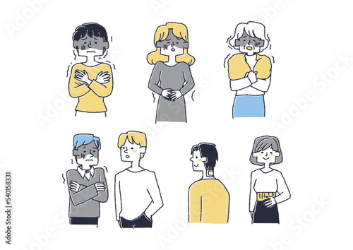 冷え性や悪寒で苦しむ人々のセット
