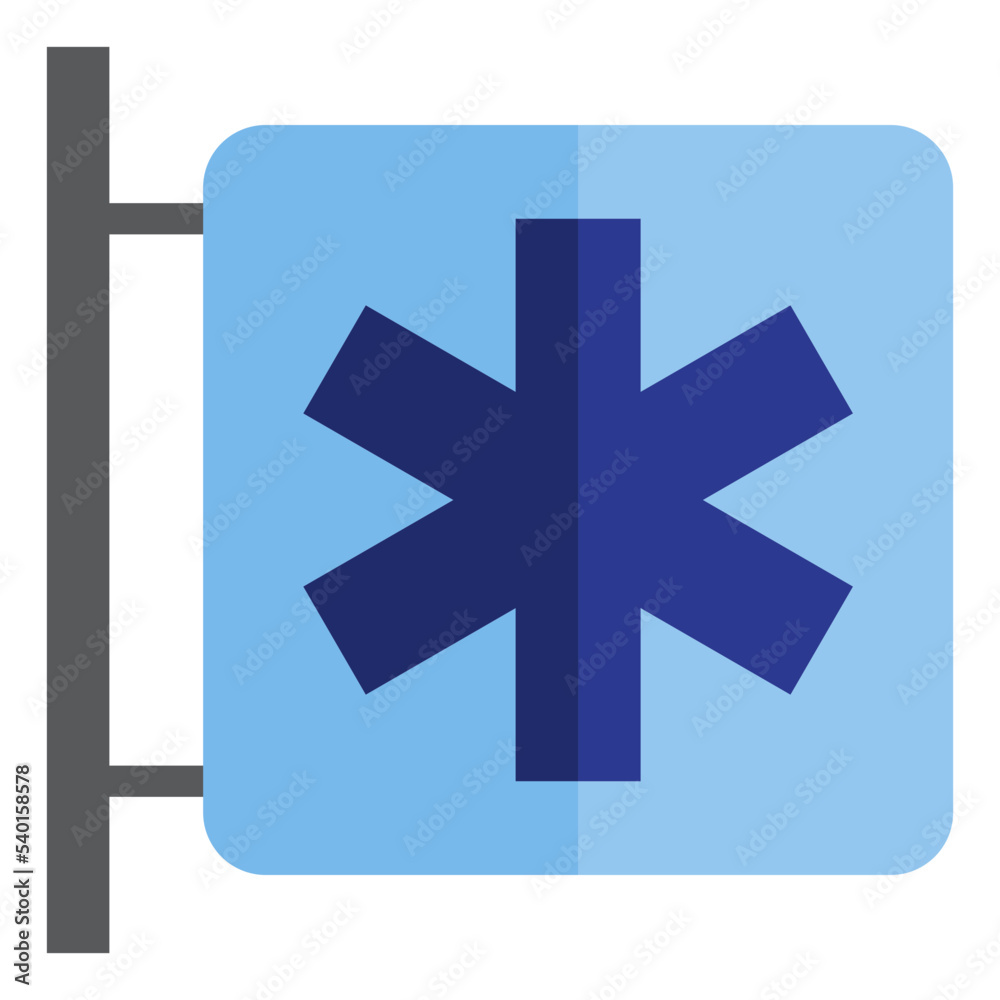 Hospital sign flat style icon Hospital sign flat style icon