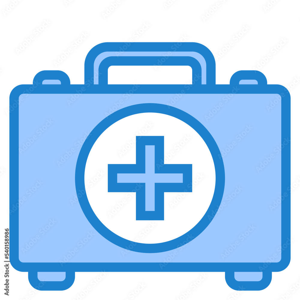 First aid kit blue style icon First aid kit blue style icon