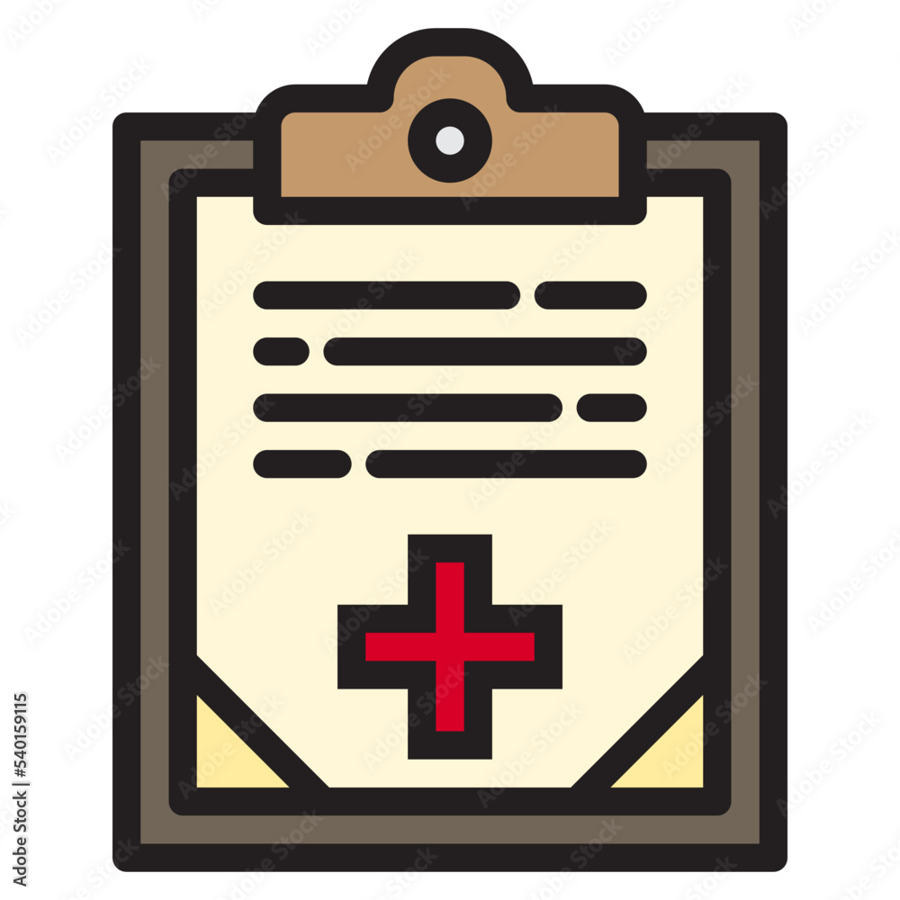 Fototapeta premium Medical history color line style icon