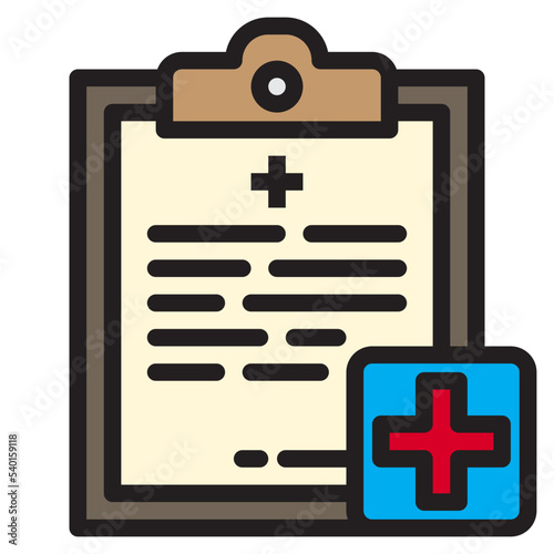 Medical history color line style icon