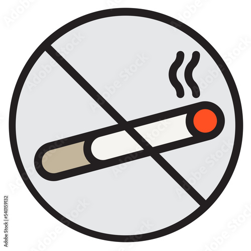 No smoking color line style icon