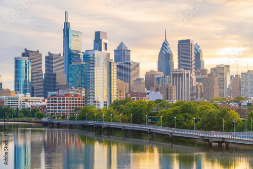Philadelphia downtown city skyline  cityscape of  Pennsylvania