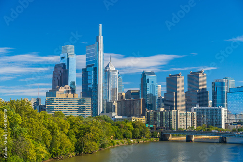 Philadelphia downtown city skyline, cityscape of  Pennsylvania