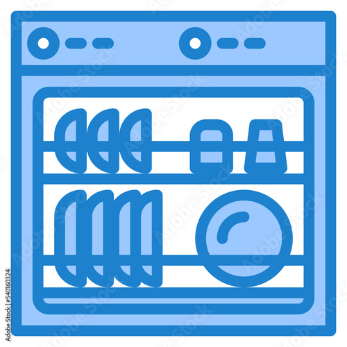 Dish washer blue style icon