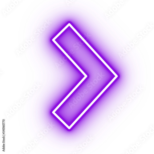 Neon purple arrow icon, arrow icon on transparent background