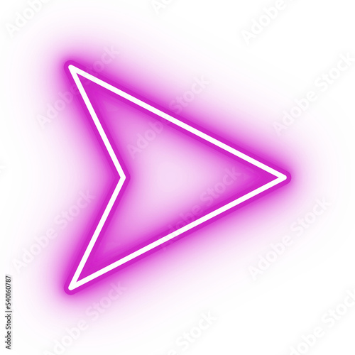 Neon pink arrow icon, arrow icon on transparent background