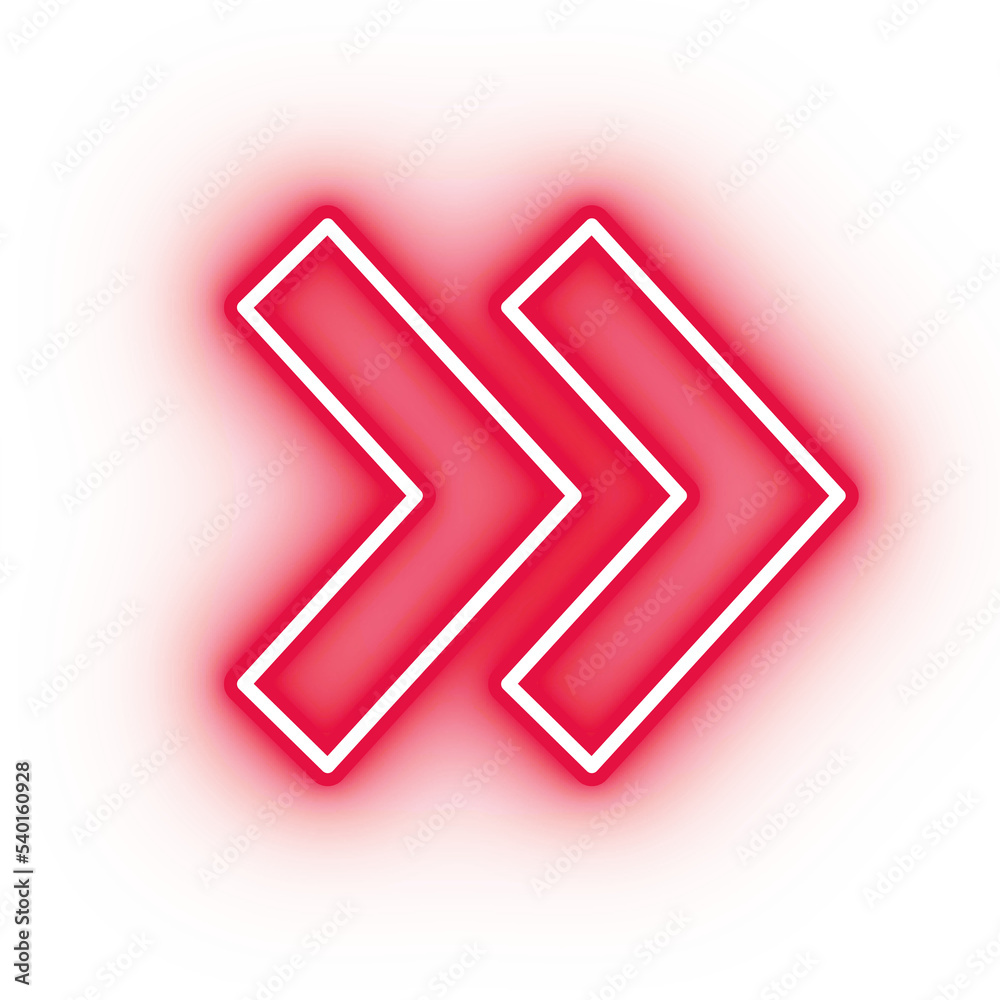 Neon red arrow icon, arrow icon on transparent background Neon red arrow icon, arrow icon on transparent background